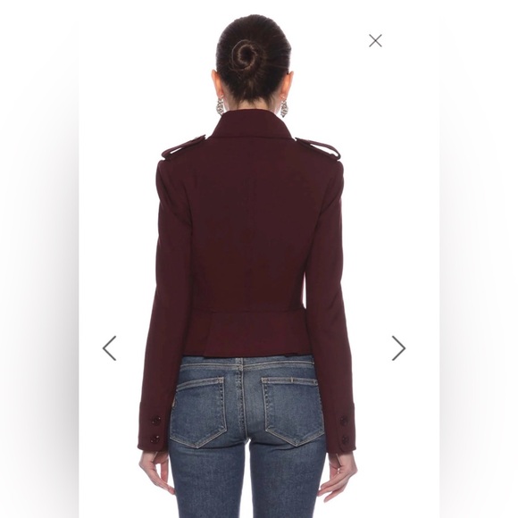 Karen Millen Military Style Blazer/Jacket Aubergine Crop size 6 - Picture 3 of 14